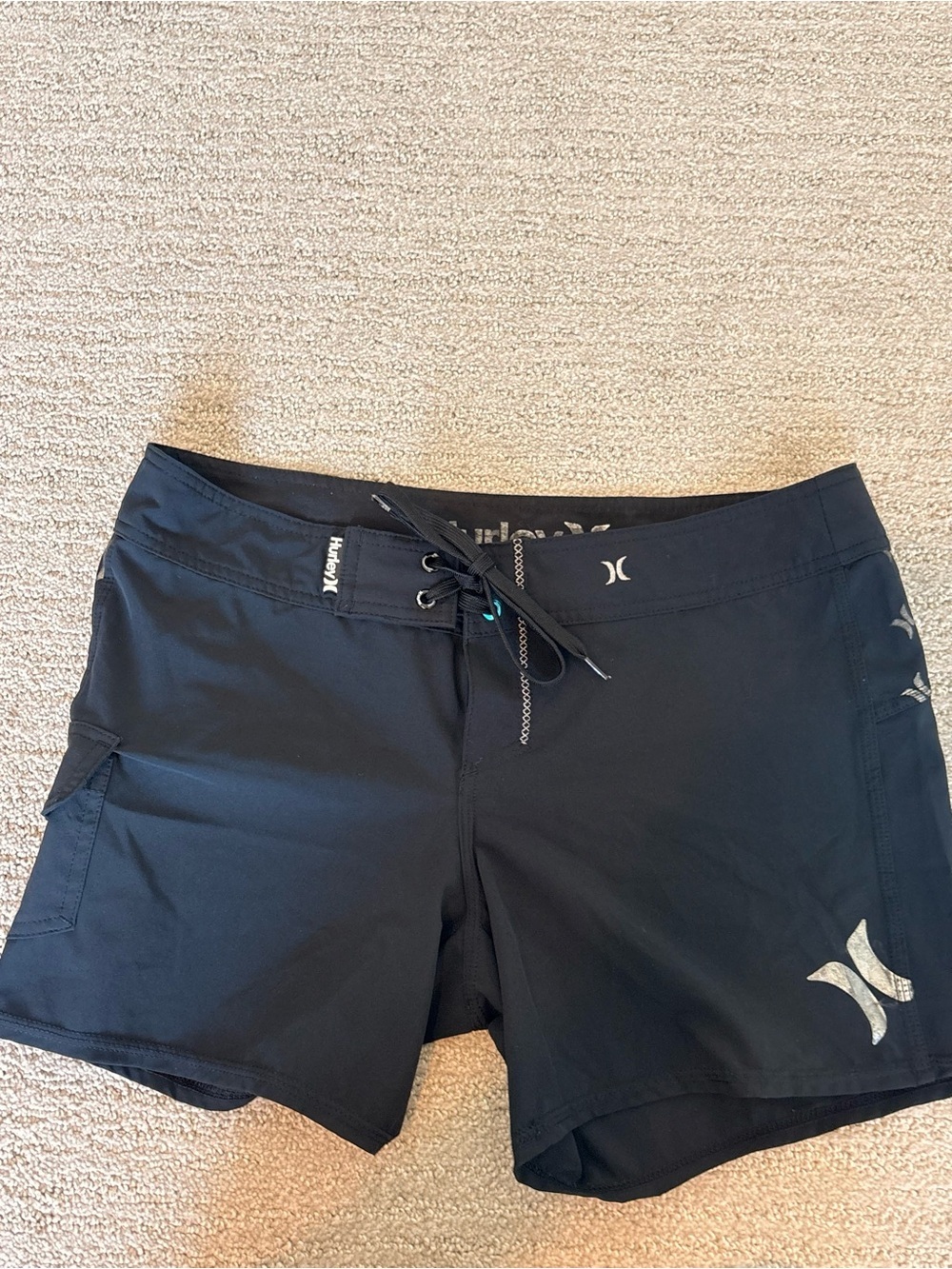 Hurley Black Swim Board Shorts. Y2K. Size 5 - Picture 2 of 5